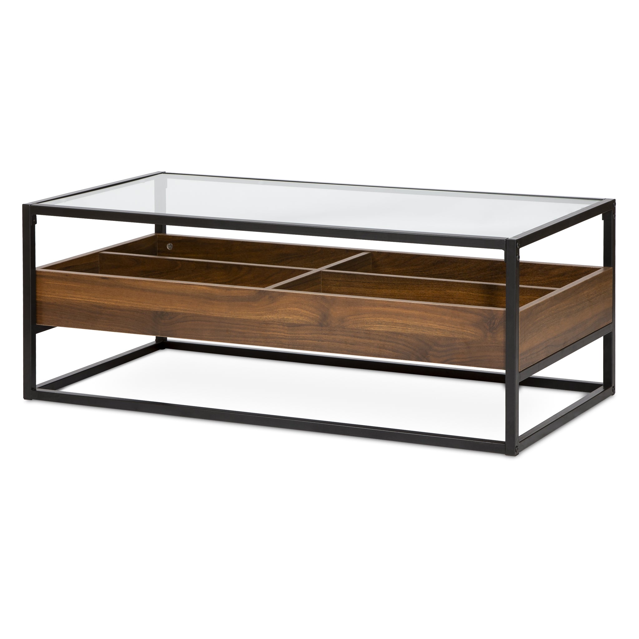 Collectors Industrial Coffee Walnut Coffee Table-5056536100627-Bargainia.com