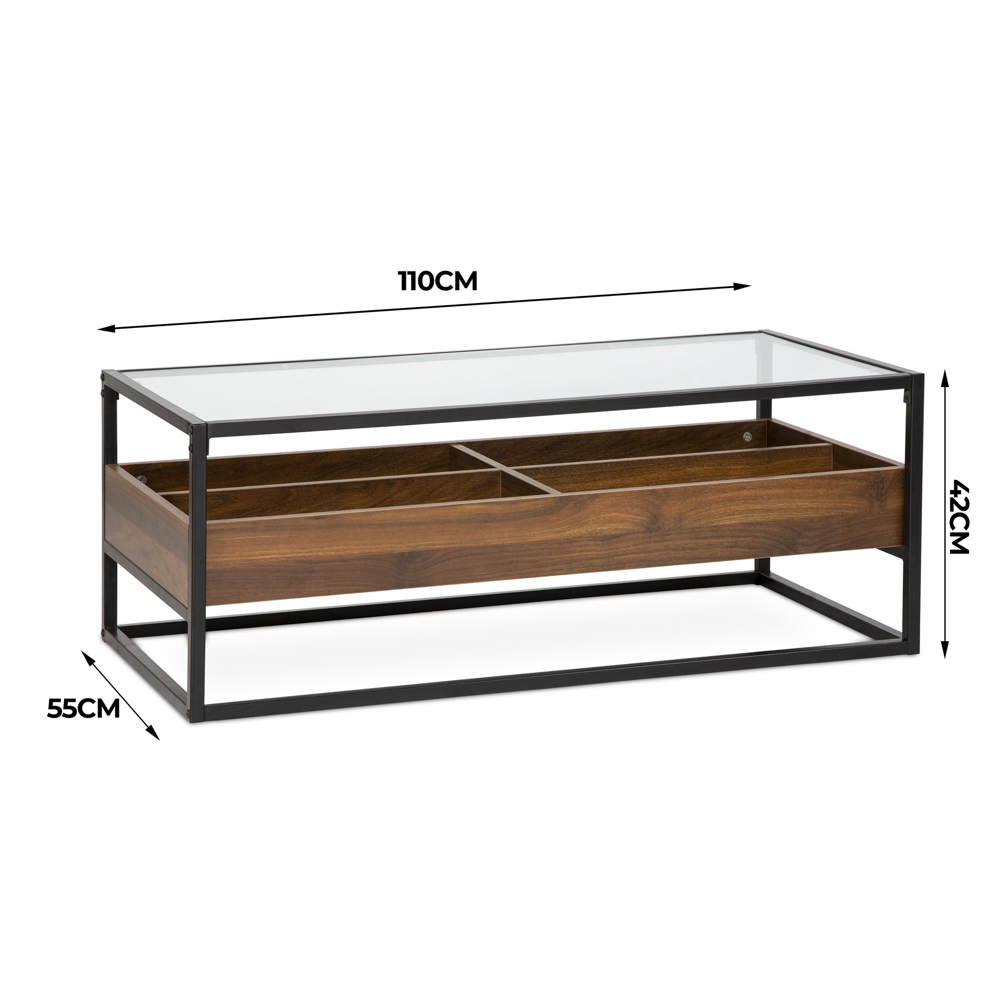 Collectors Industrial Coffee Walnut Coffee Table-5056536100627-Bargainia.com