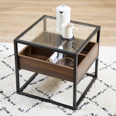 End Table with Wooden Shelf | Living Room Side Table | bargainia.com-Bargainia.com