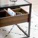 Glass Topped End Table with Wooden Storage Shelf-5056536100603-Bargainia.com