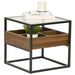 Glass Topped End Table with Wooden Storage Shelf-5056536100603-Bargainia.com