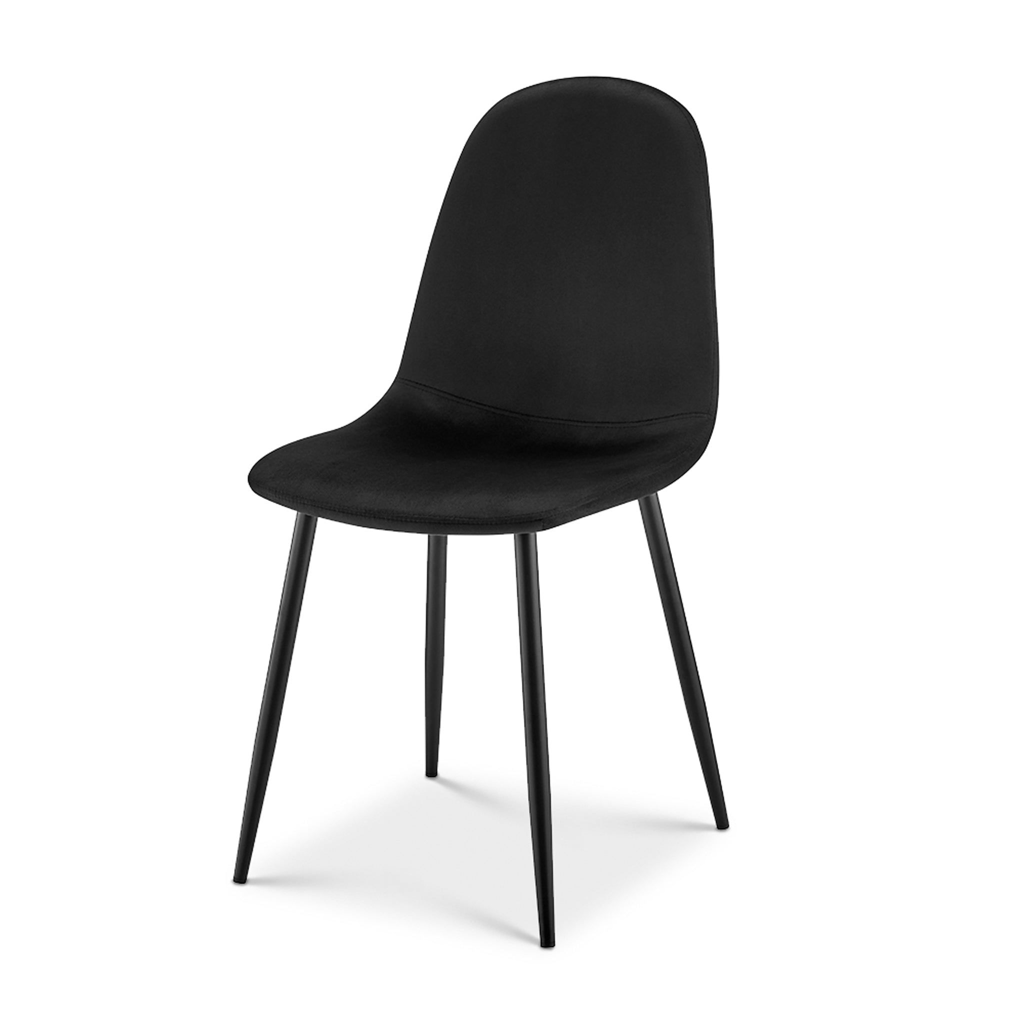 Ron Velvet Dining Chair - Black