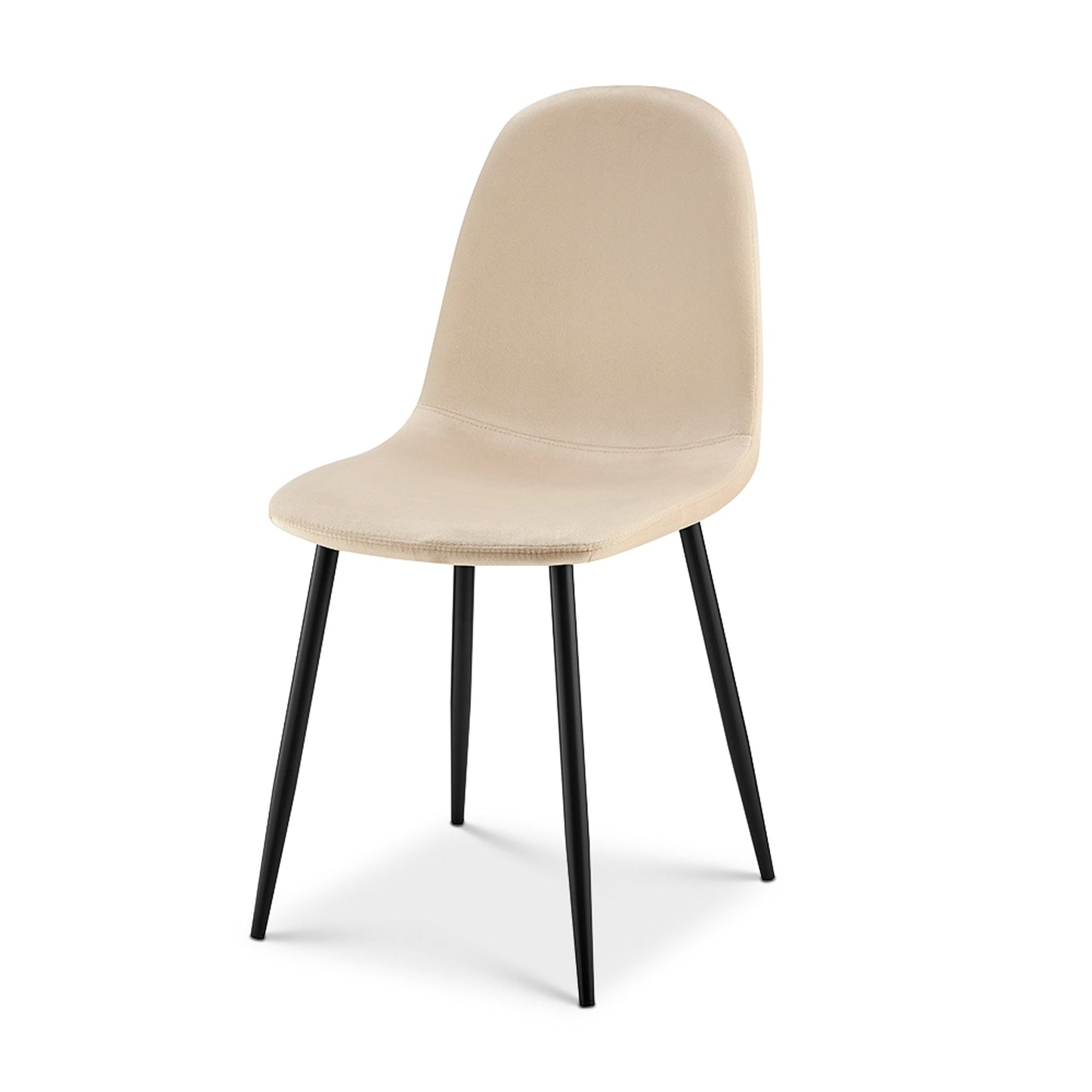 Ron Velvet Dining Chair - Ivory White