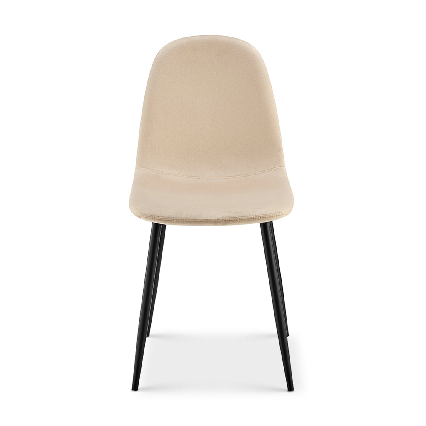 Ron Velvet Dining Chair - Ivory White