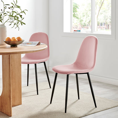 Ron Velvet Dining Chair - Pink