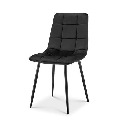 Zurich Velvet Embossed Dining Chair - Black