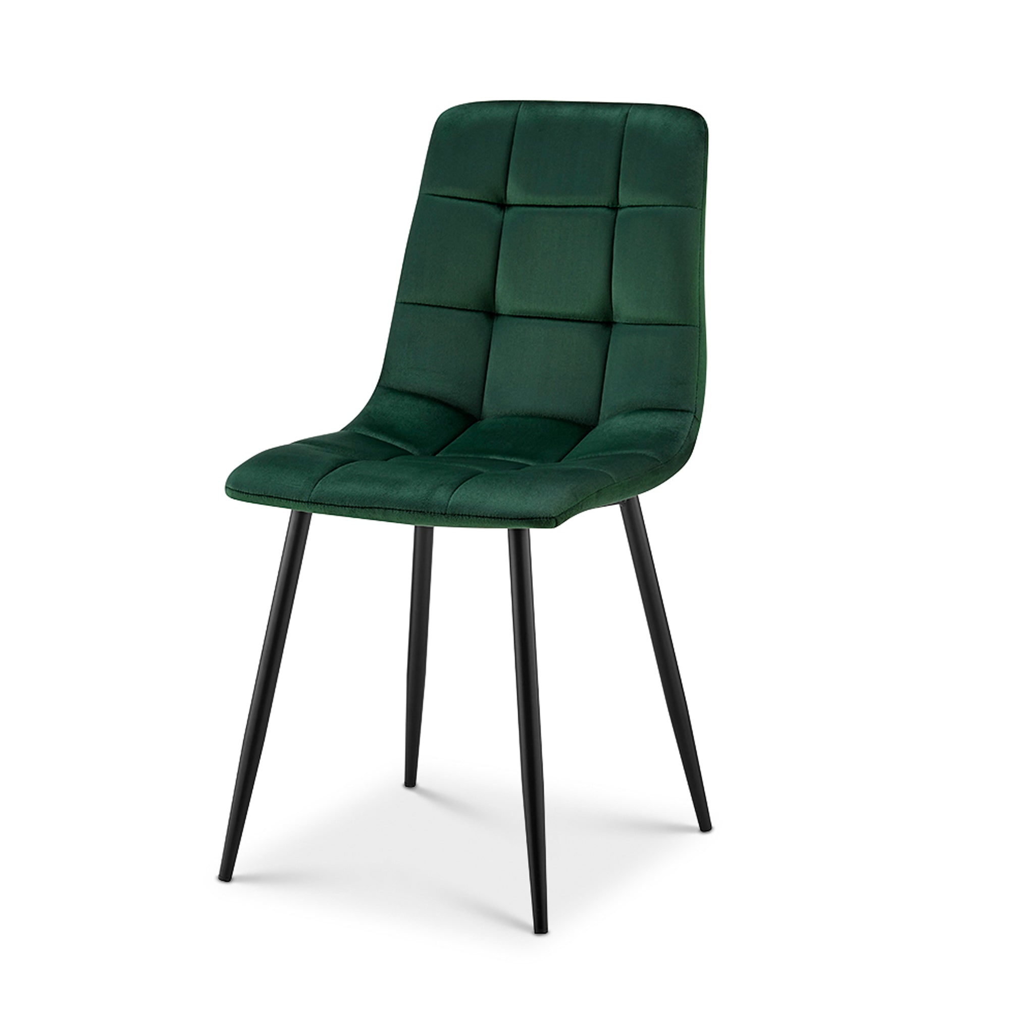 Zurich Velvet Embossed Dining Chair - Emerald Green