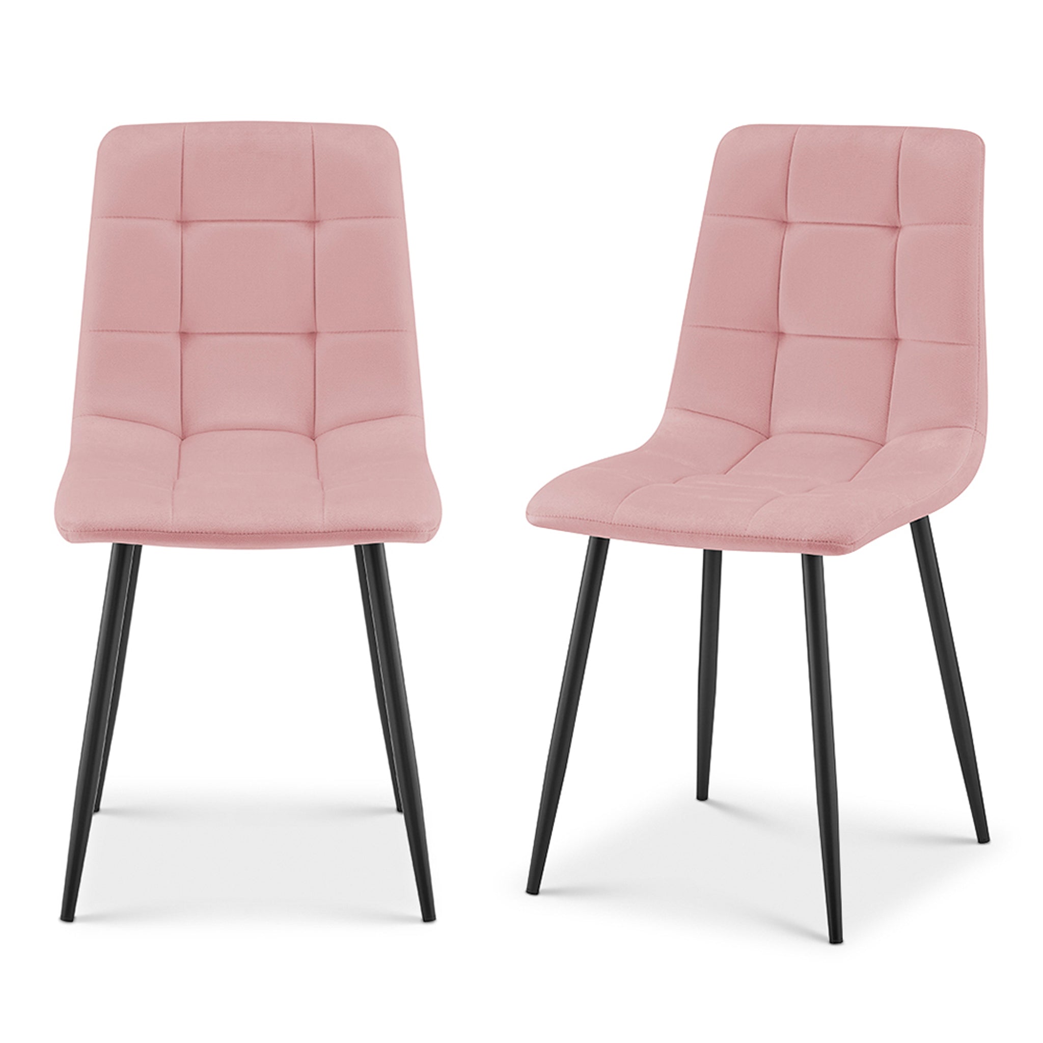 Zurich Velvet Embossed Dining Chair - Pink