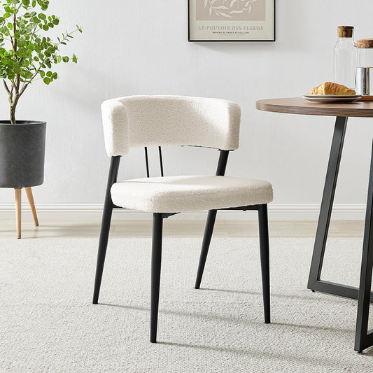 Cirrus White Boucle Dining Chair