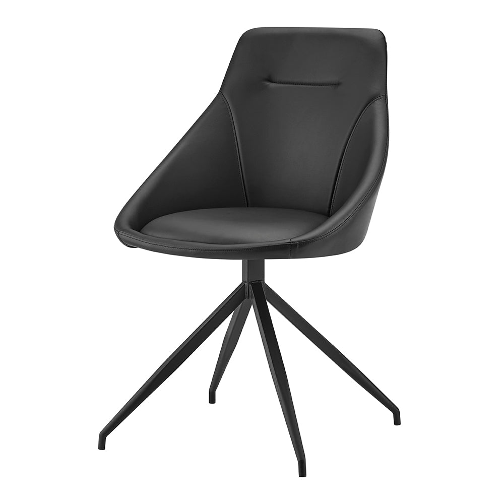 Lisbon Faux Leather Office Swivel Chair - Black