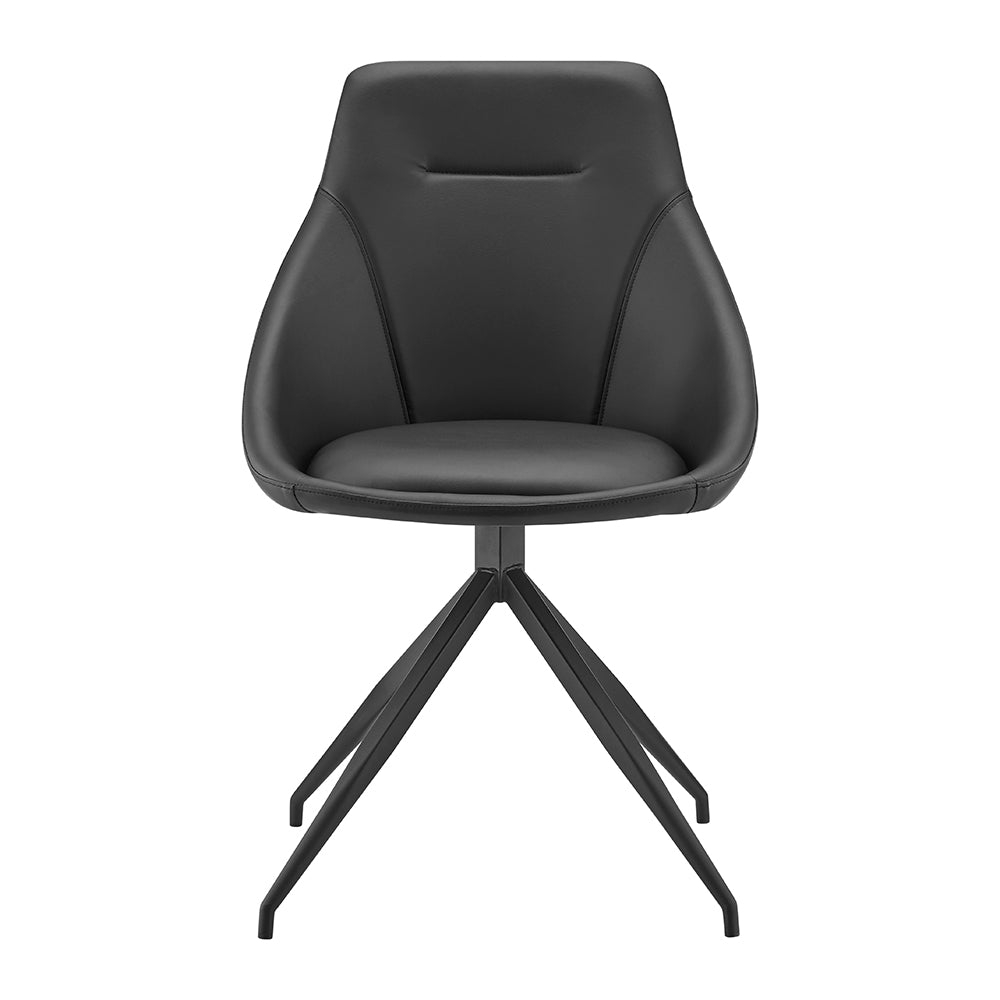 Lisbon Faux Leather Office Swivel Chair - Black