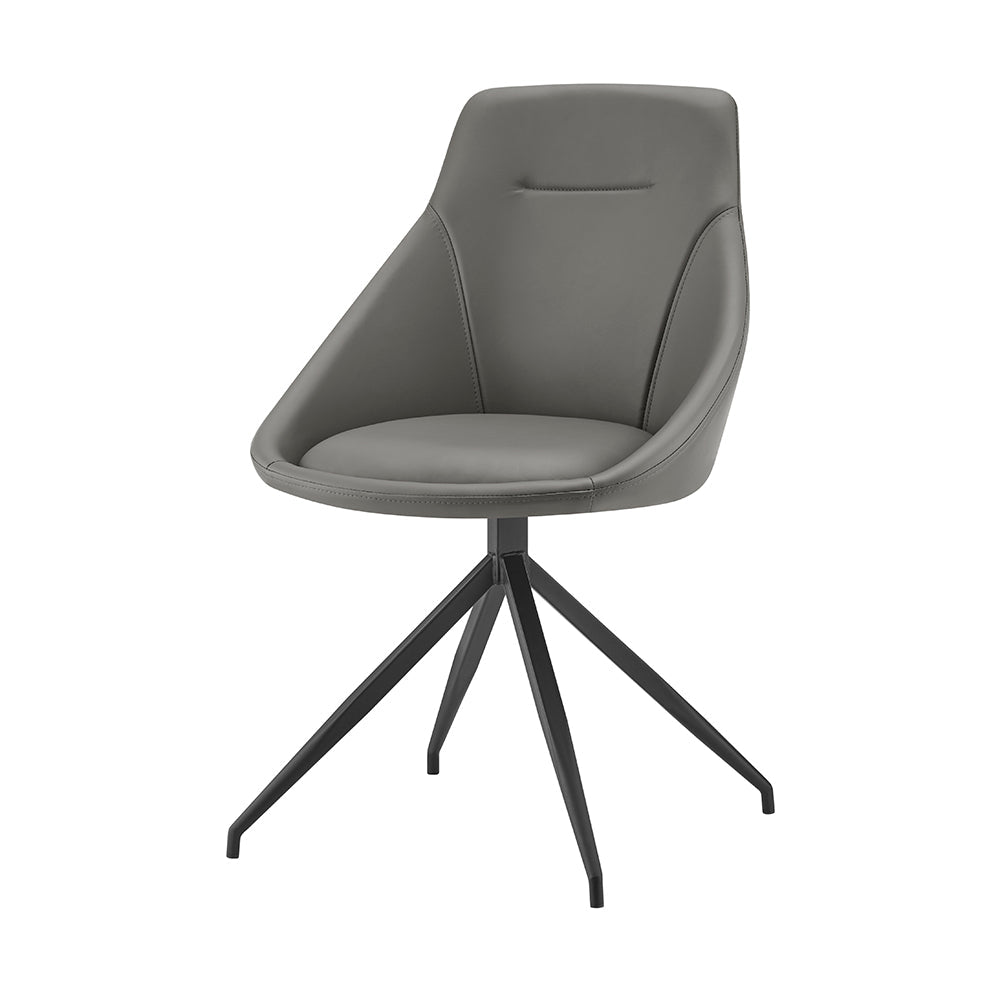 Lisbon Faux Leather Office Swivel Chair - Grey