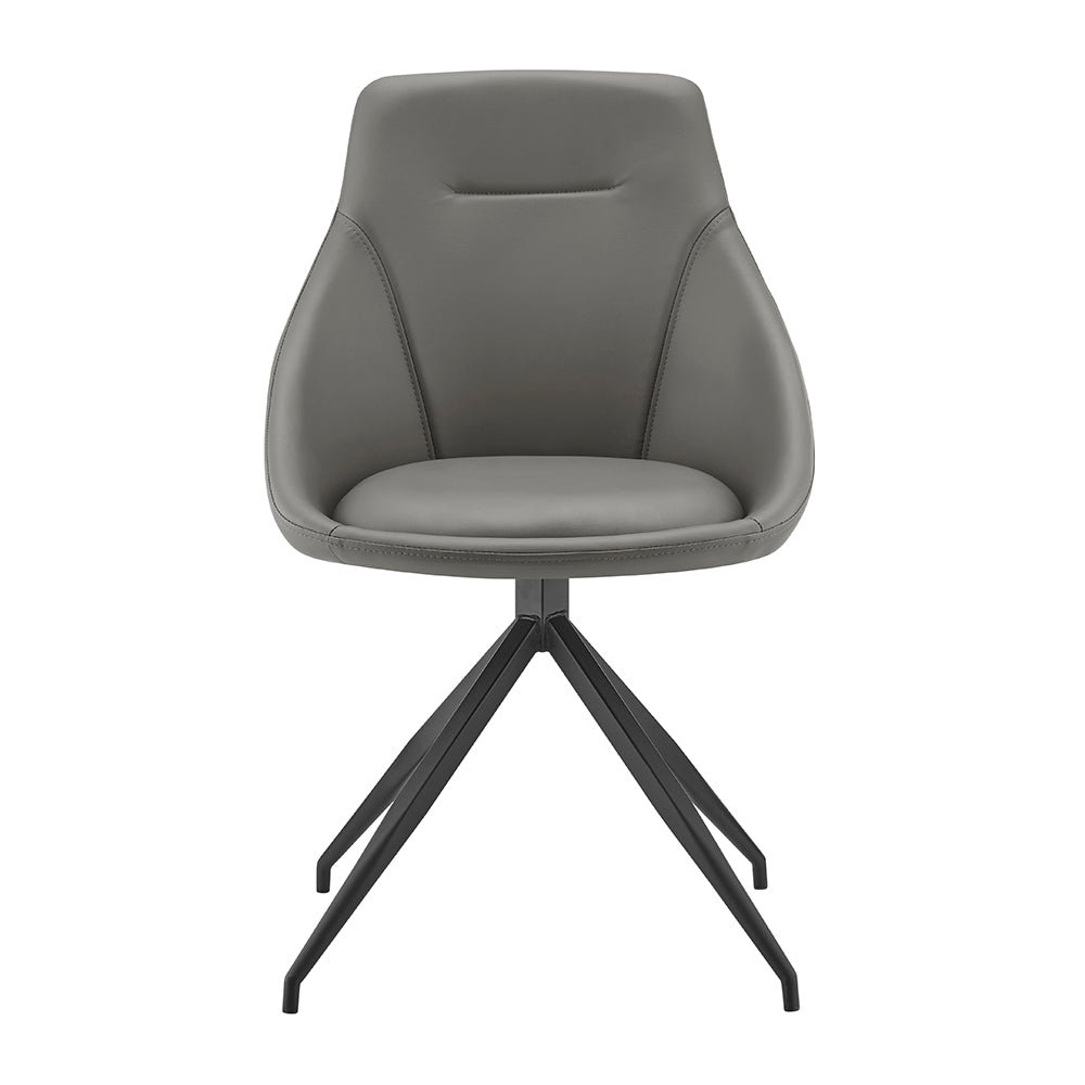 Lisbon Faux Leather Office Swivel Chair - Grey