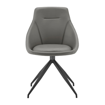 Lisbon Faux Leather Office Swivel Chair - Grey