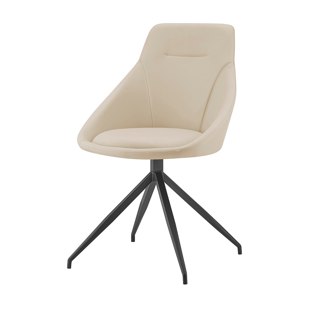 Lisbon Faux Leather Office Swivel Chair - Cream