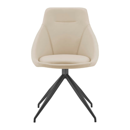 Lisbon Faux Leather Office Swivel Chair - Cream