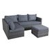 6 Seater Rattan Corner Sofa & Footstool Garden Furniture Set-5056536100252-Bargainia.com