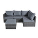 6 Seater Rattan Corner Sofa & Footstool Garden Furniture Set-5056536100252-Bargainia.com