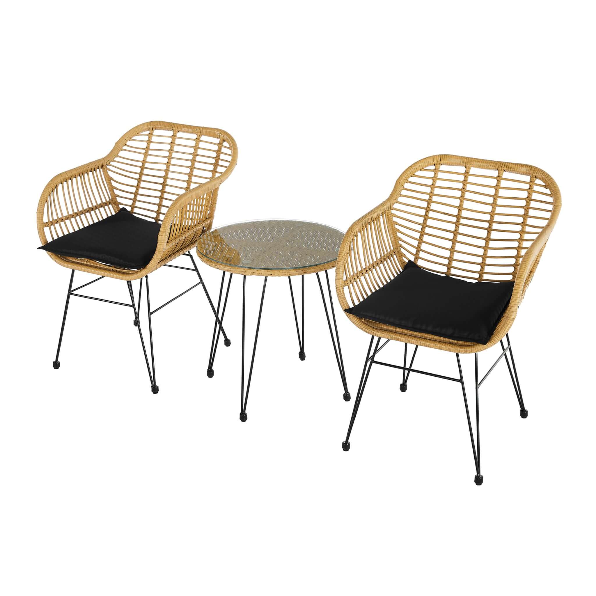 Wicker Rattan Bistro Table & Chairs Set-Bargainia.com