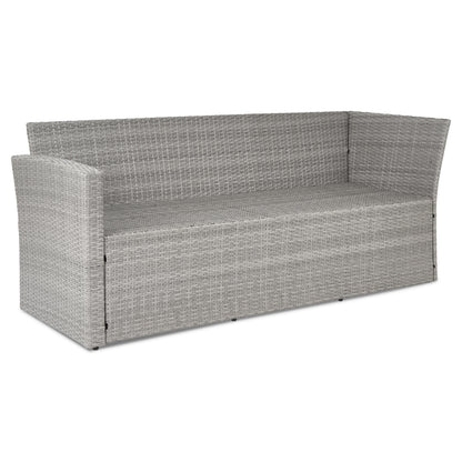 Elba 8 Seater Rattan Corner Garden Sofa, Bench & Dining Table Set With Rain Cover