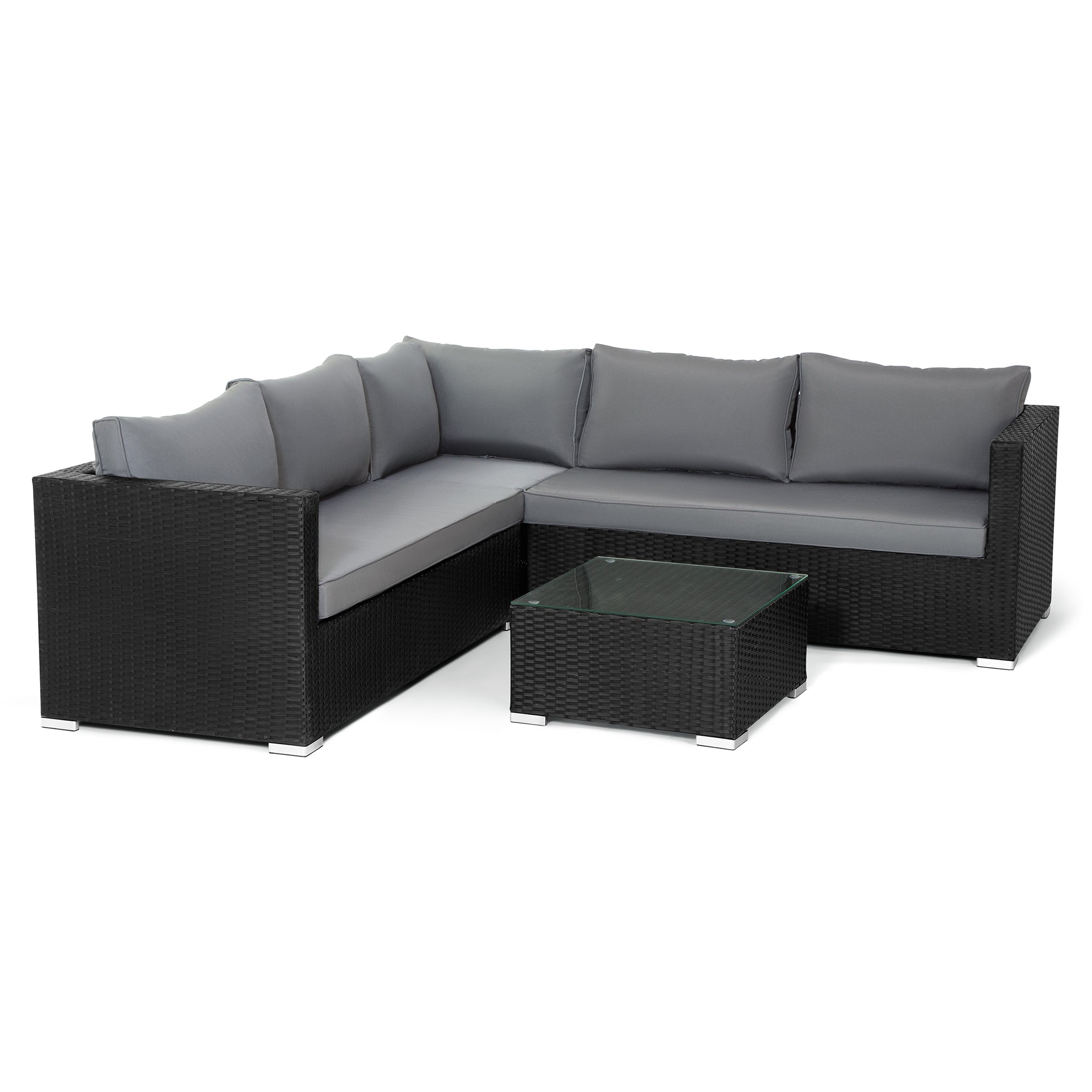 Black Rattan Garden Furniture Corner Lounge Set 7-8 Seater-5056536102454-Bargainia.com