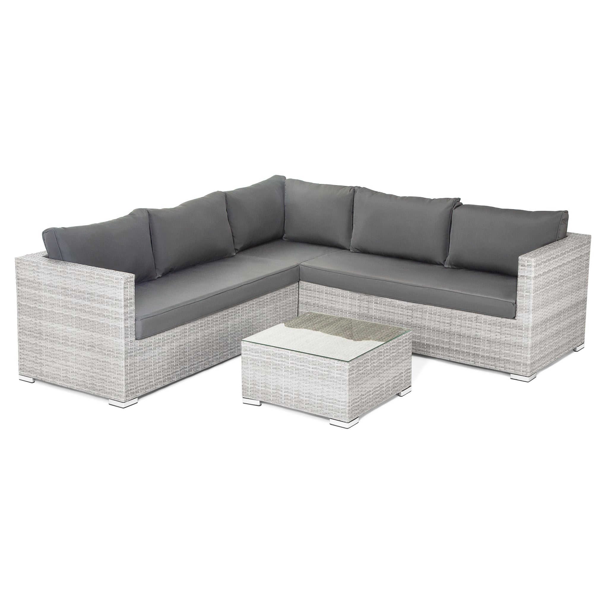 Grey Rattan Garden Furniture Corner Lounge Set 7-8 Seater-5056536102461-Bargainia.com