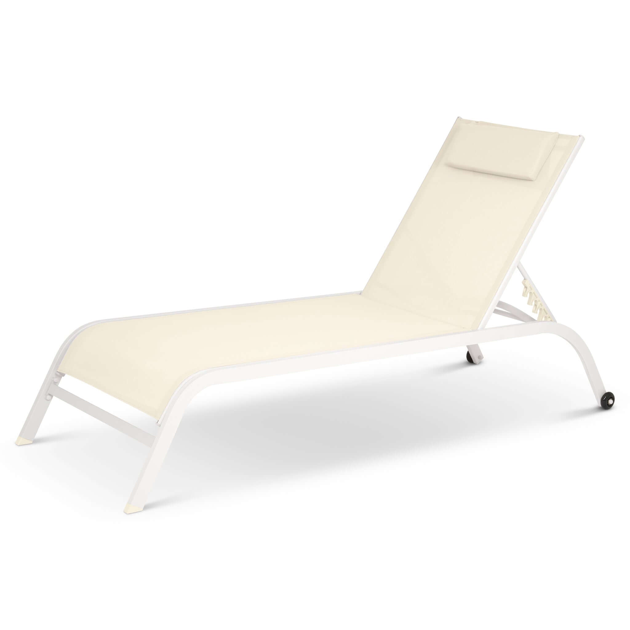 Bali Metal Sun Lounger Cream Set of 2