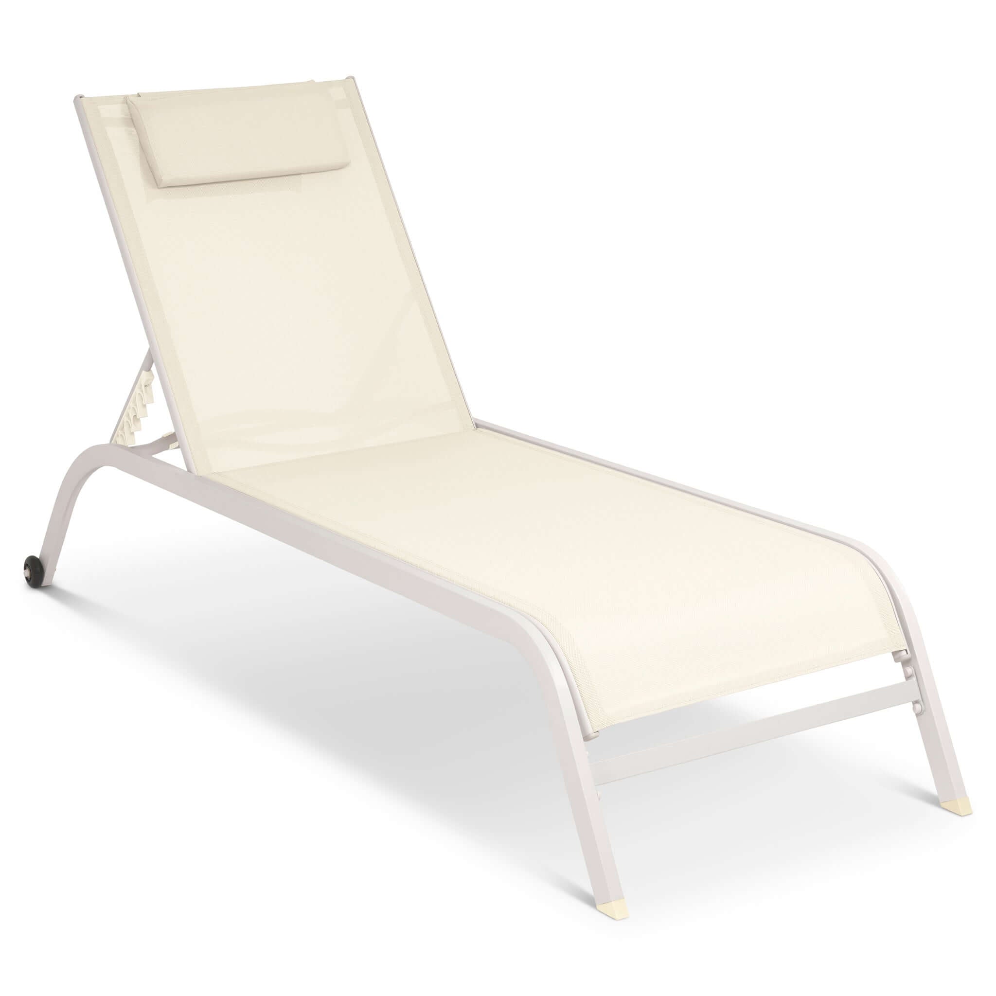 Bali Metal Sun Lounger Cream Set of 2