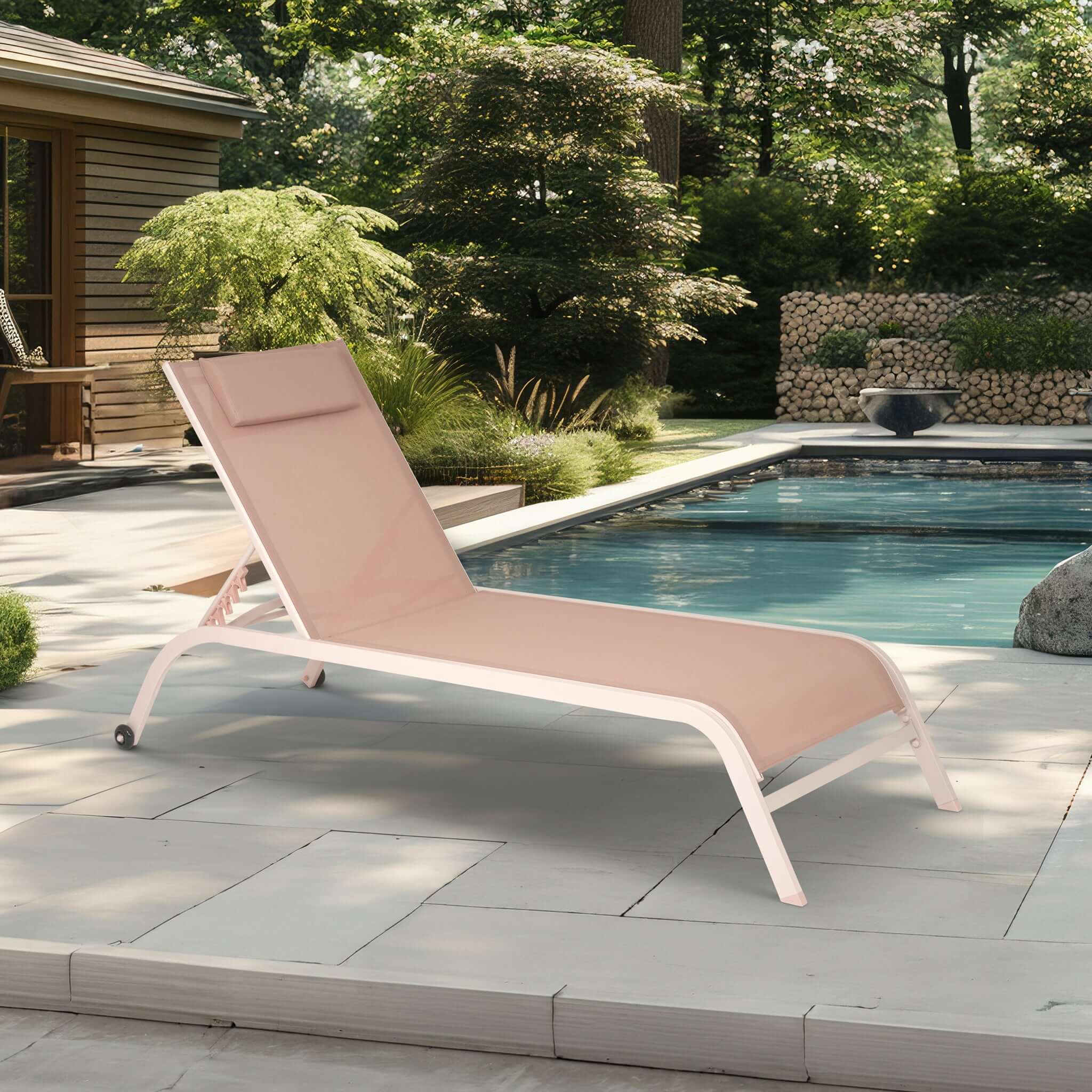 Bali Metal Sun Lounger Rose Gold Set of 2