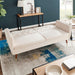 Victoria 3 Seater Velvet Click Clack Sofa Bed - Cream-Bargainia.com