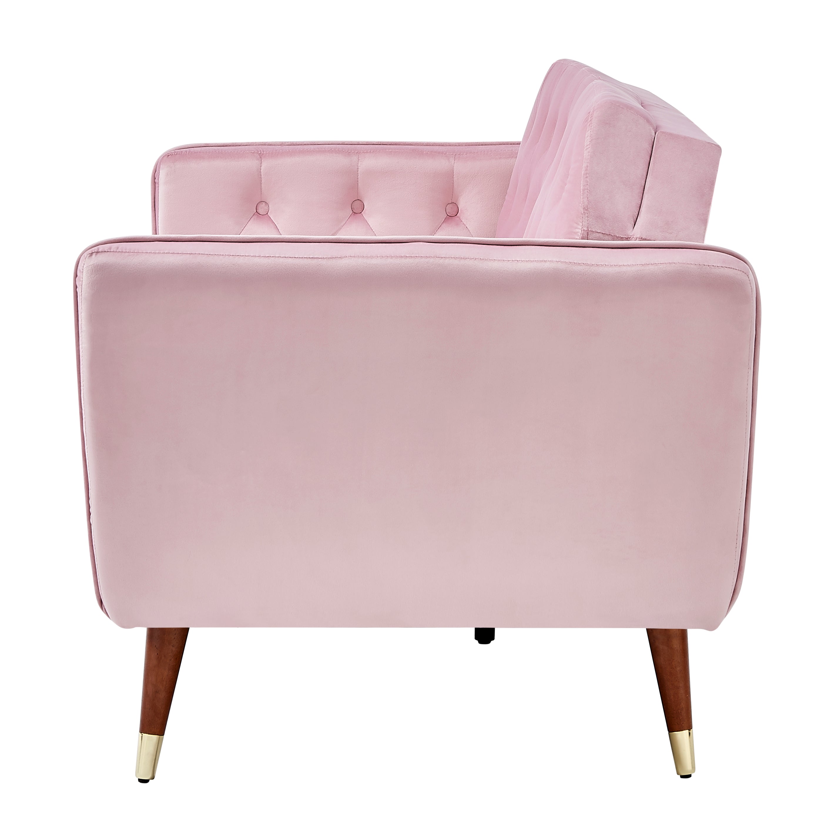 Victoria 3 Seater Velvet Click Clack Sofa Bed - Rose Pink-Bargainia.com