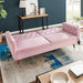 Victoria 3 Seater Velvet Click Clack Sofa Bed - Rose Pink-Bargainia.com