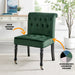 Winston Velvet Dining Chair With Wheels - Green-5056536103918-Bargainia.com