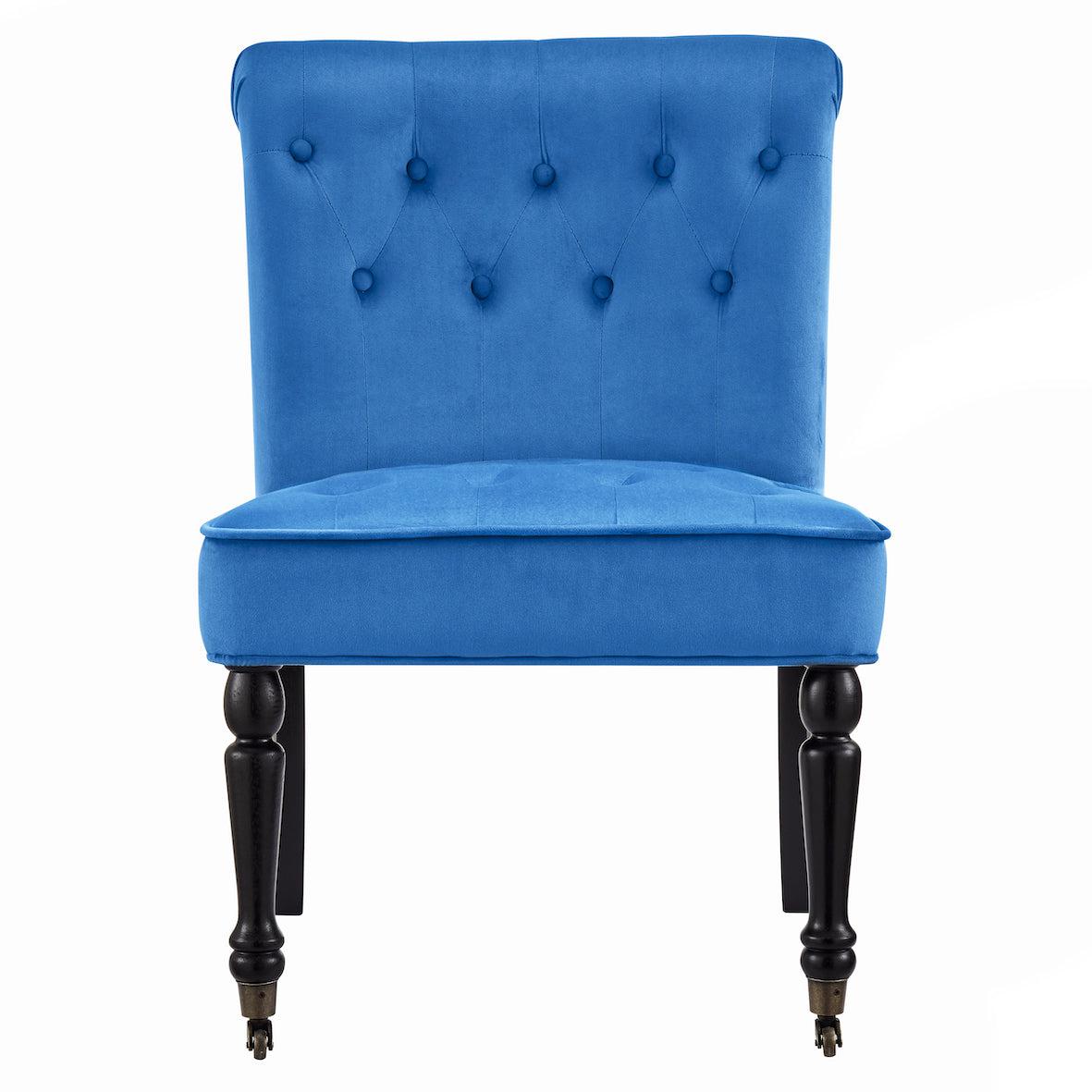 Winston Velvet Dining Chair With Wheels - Royal Blue-5056536103956-Bargainia.com