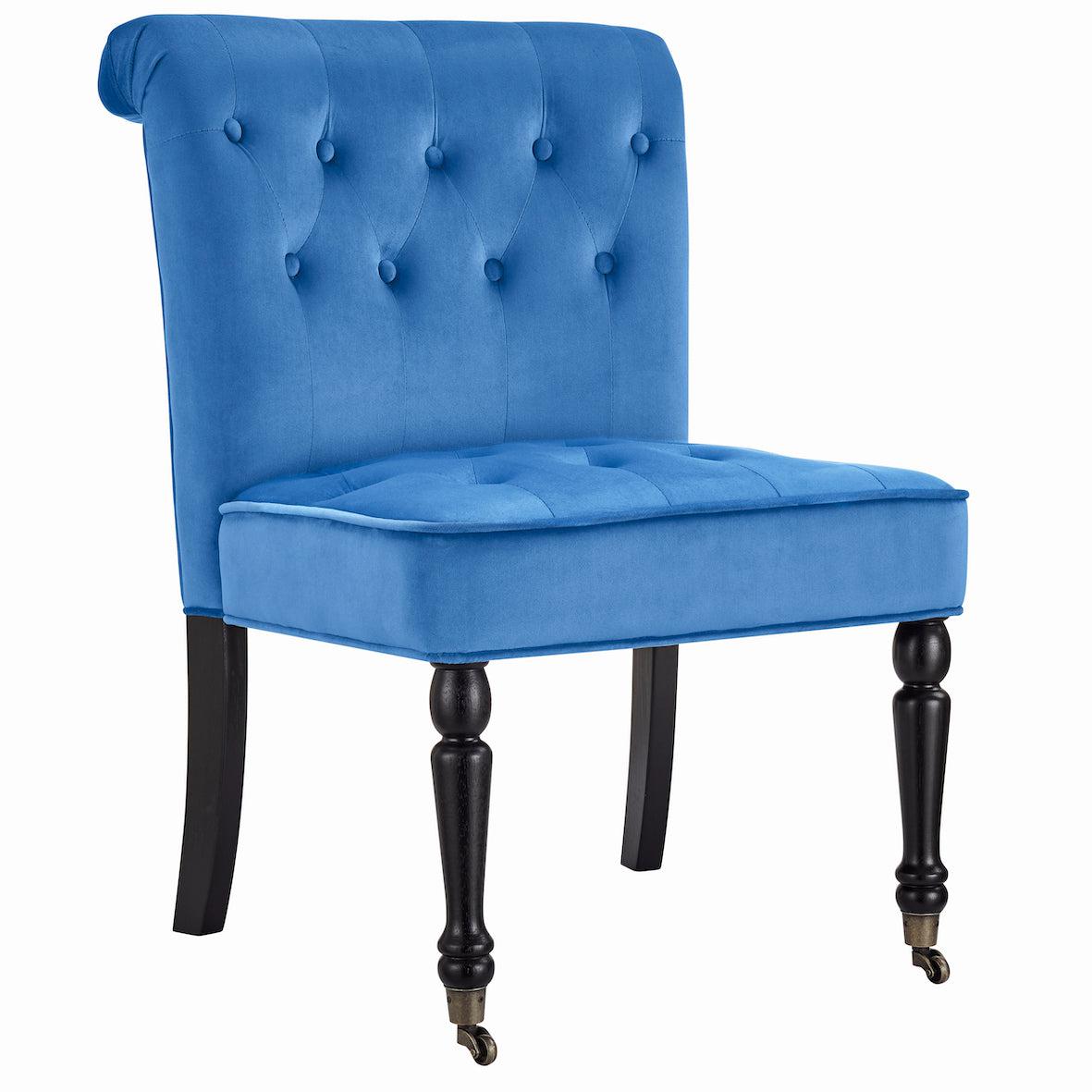 Winston Velvet Dining Chair With Wheels - Royal Blue-5056536103956-Bargainia.com