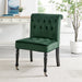 Winston Velvet Dining Chair With Wheels - Green-5056536103918-Bargainia.com