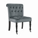 Winston Velvet Dining Chair With Wheels - Dark Grey-5056536103925-Bargainia.com