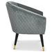 Revo Velvet Nailhead Trim Tub Armchair - Dark Grey-Bargainia.com