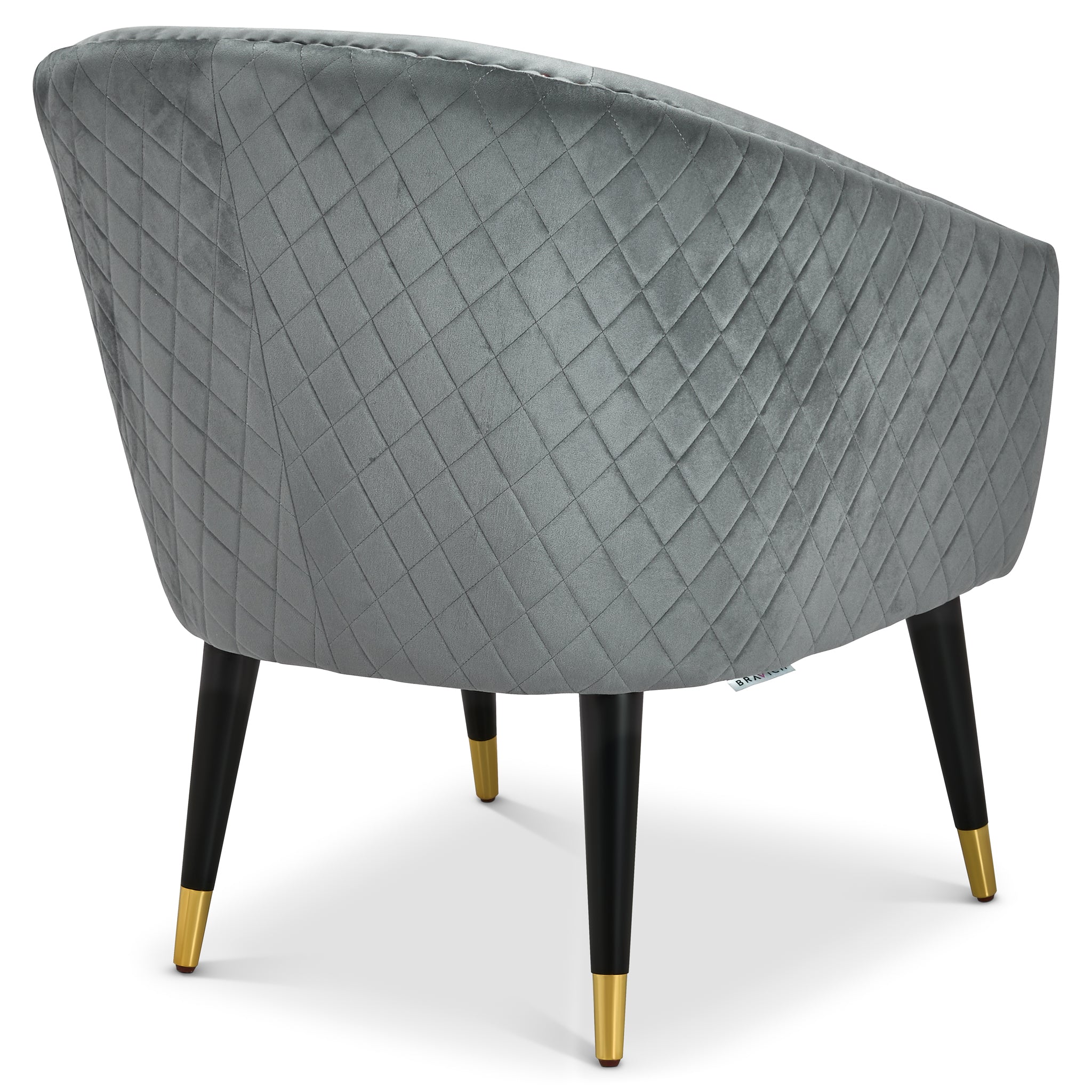 Revo Velvet Nailhead Trim Tub Armchair - Dark Grey-Bargainia.com