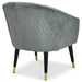 Revo Velvet Nailhead Trim Tub Armchair - Dark Grey-Bargainia.com