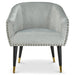 Revo Velvet Nailhead Trim Tub Armchair - Light Grey-Bargainia.com