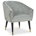 Revo Velvet Nailhead Trim Tub Armchair - Light Grey-Bargainia.com