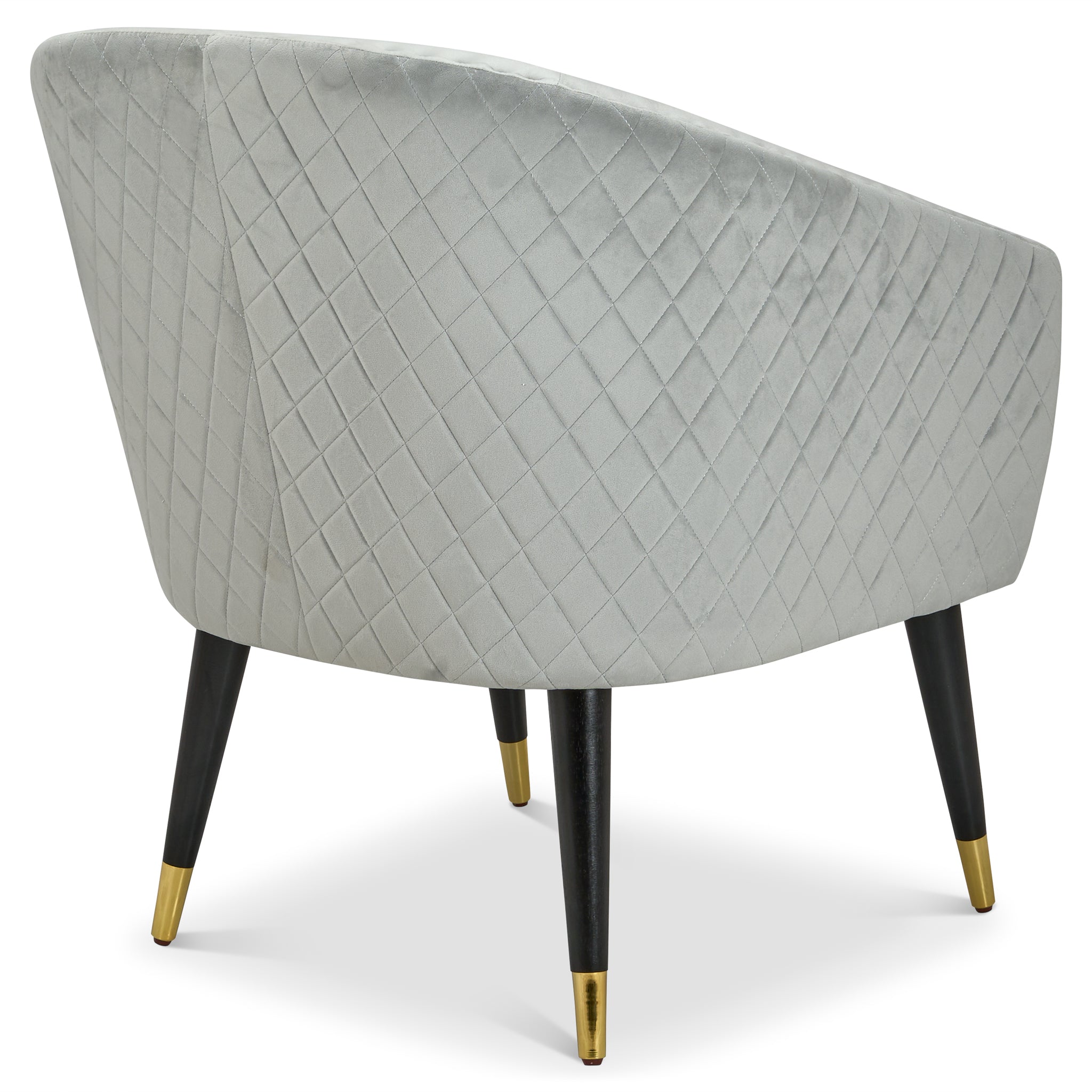 Revo Velvet Nailhead Trim Tub Armchair - Light Grey-Bargainia.com