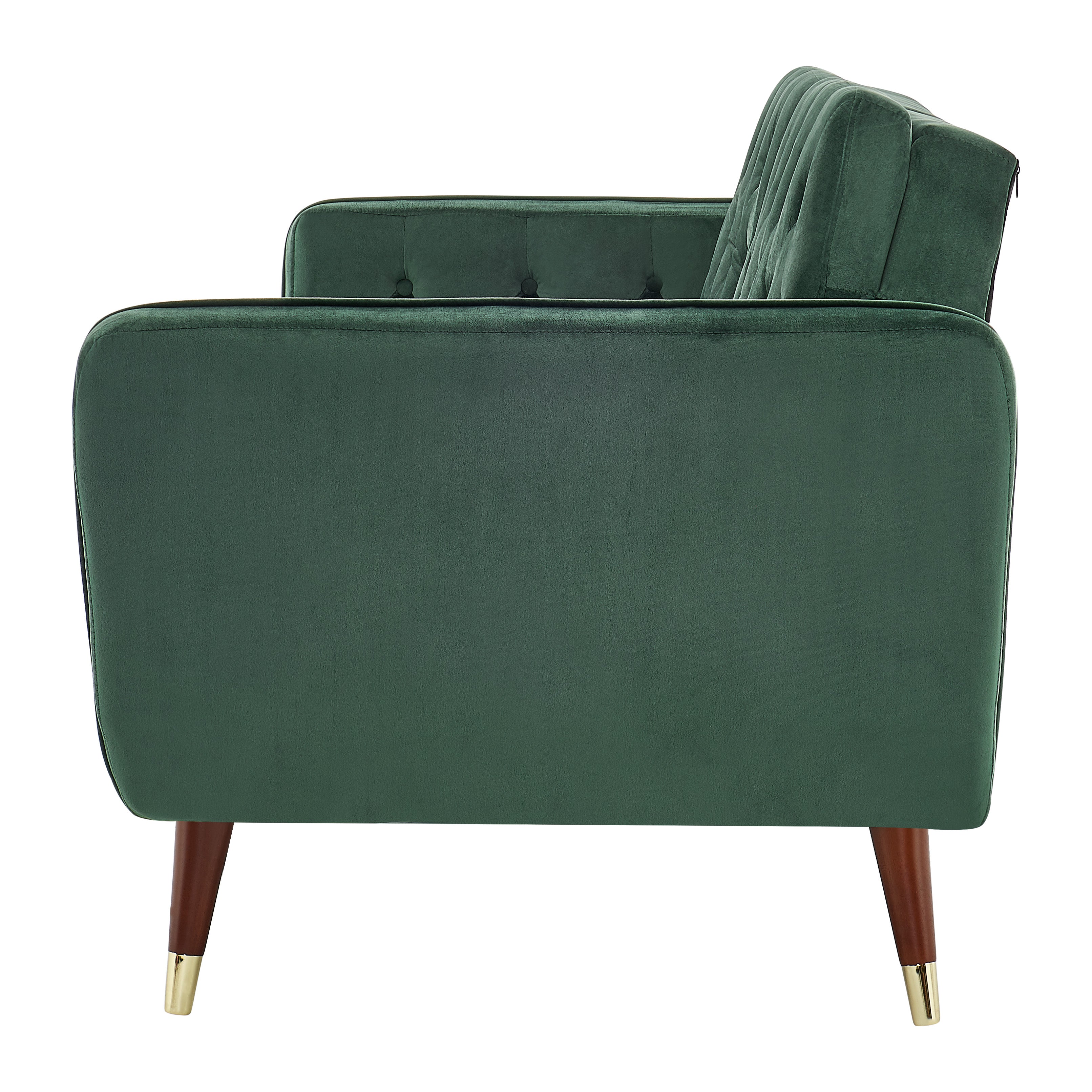 Victoria 3 Seater Velvet Click Clack Sofa Bed - Green-5056150263647-Bargainia.com