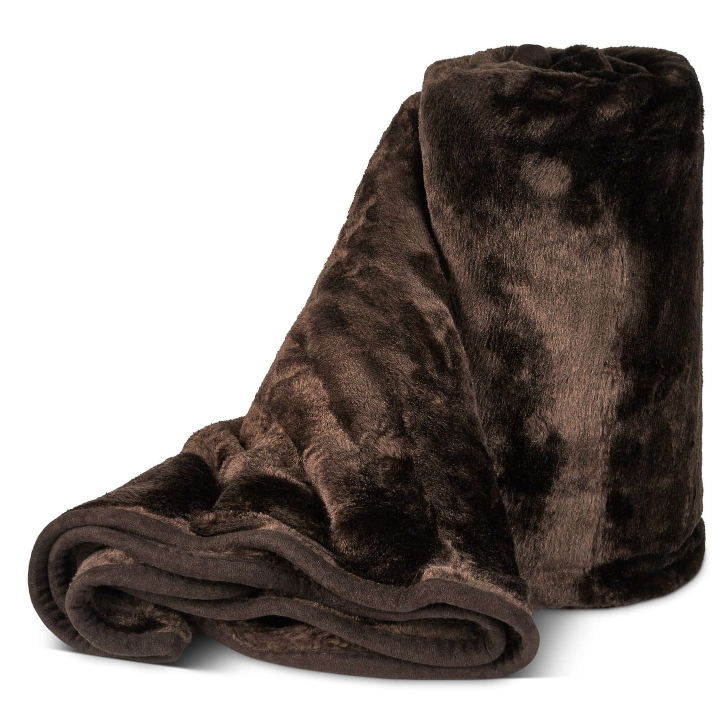 Hibernate Cosy Collection Soft Faux Mink Throw Thick Luxury Blanket - Dark Chocolate Brown