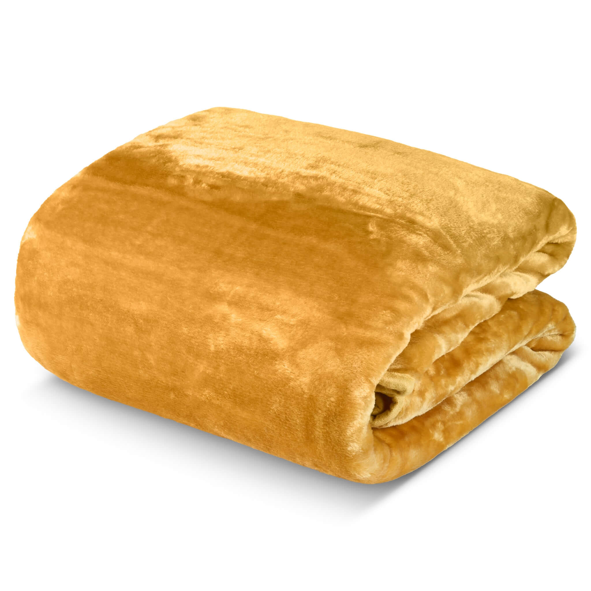 Hibernate Cosy Collection Soft Faux Mink Throw Thick Luxury Blanket - Yellow Gold