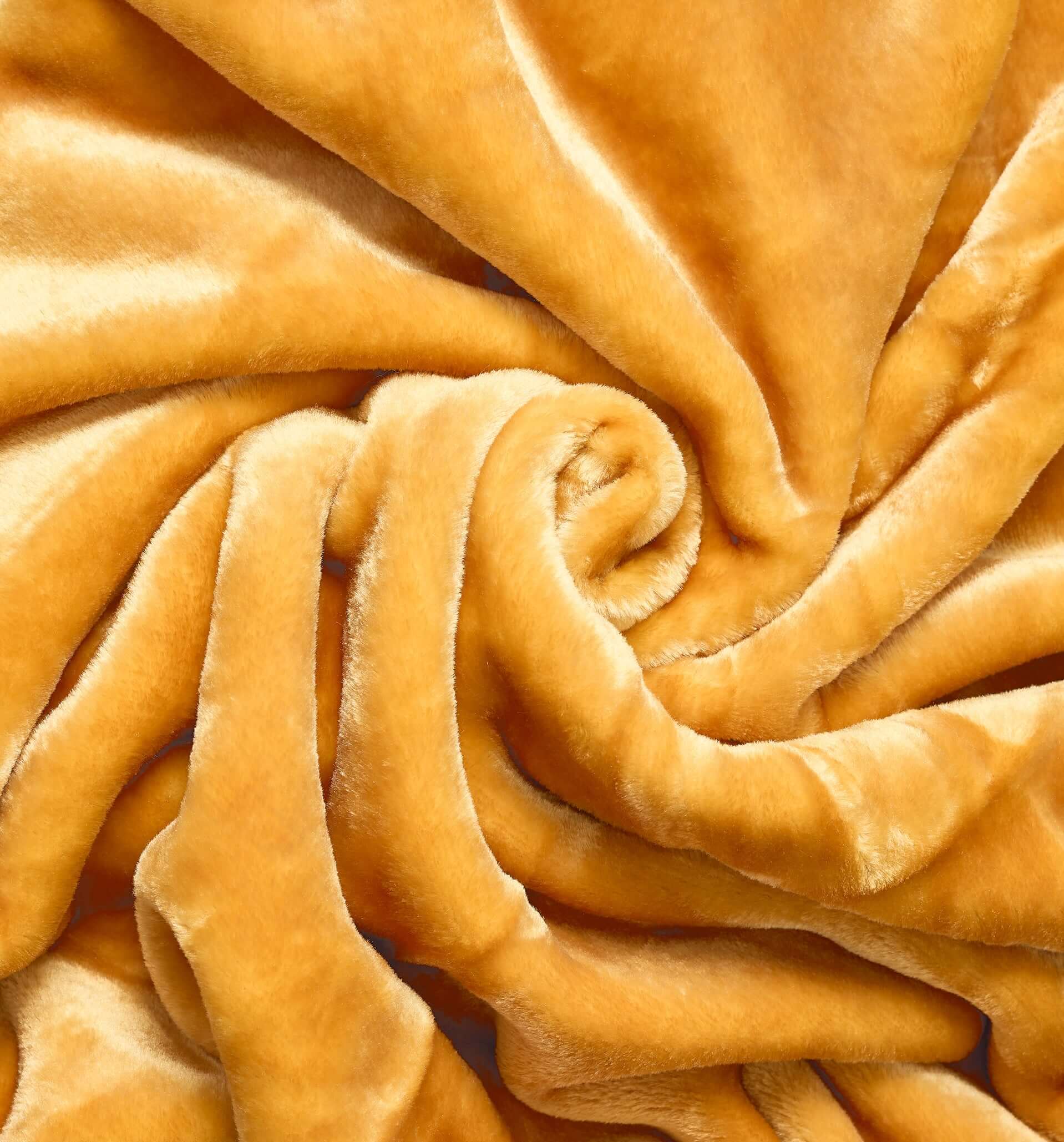 Hibernate Cosy Collection Soft Faux Mink Throw Thick Luxury Blanket - Yellow Gold