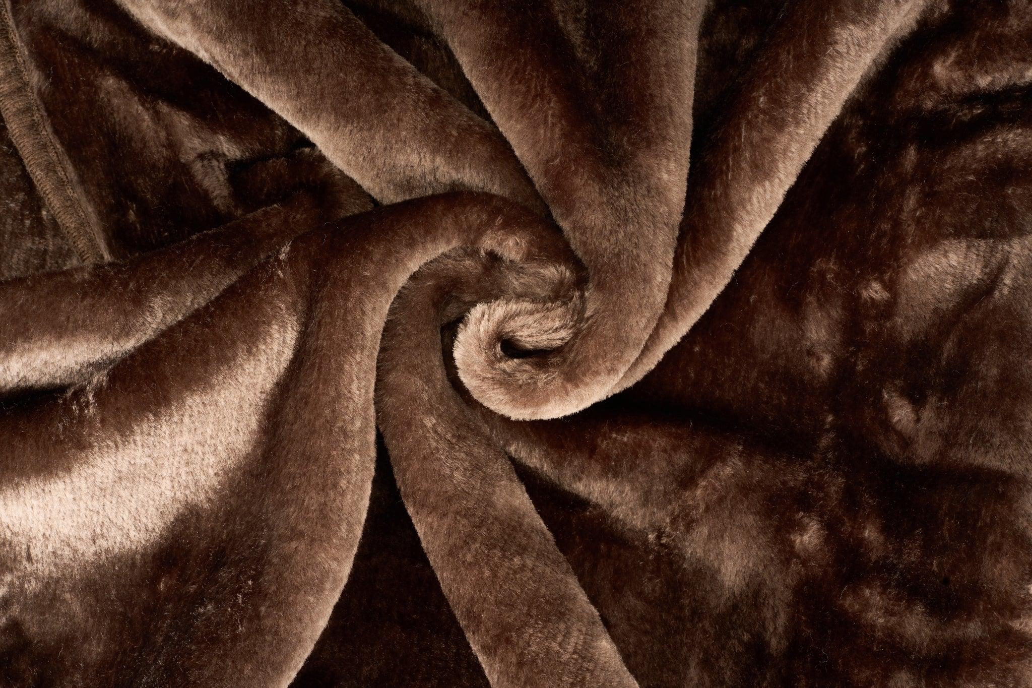 Soft Faux Mink Throw Double (150 x 200cm) - Chocolate-5056536106667-Bargainia.com