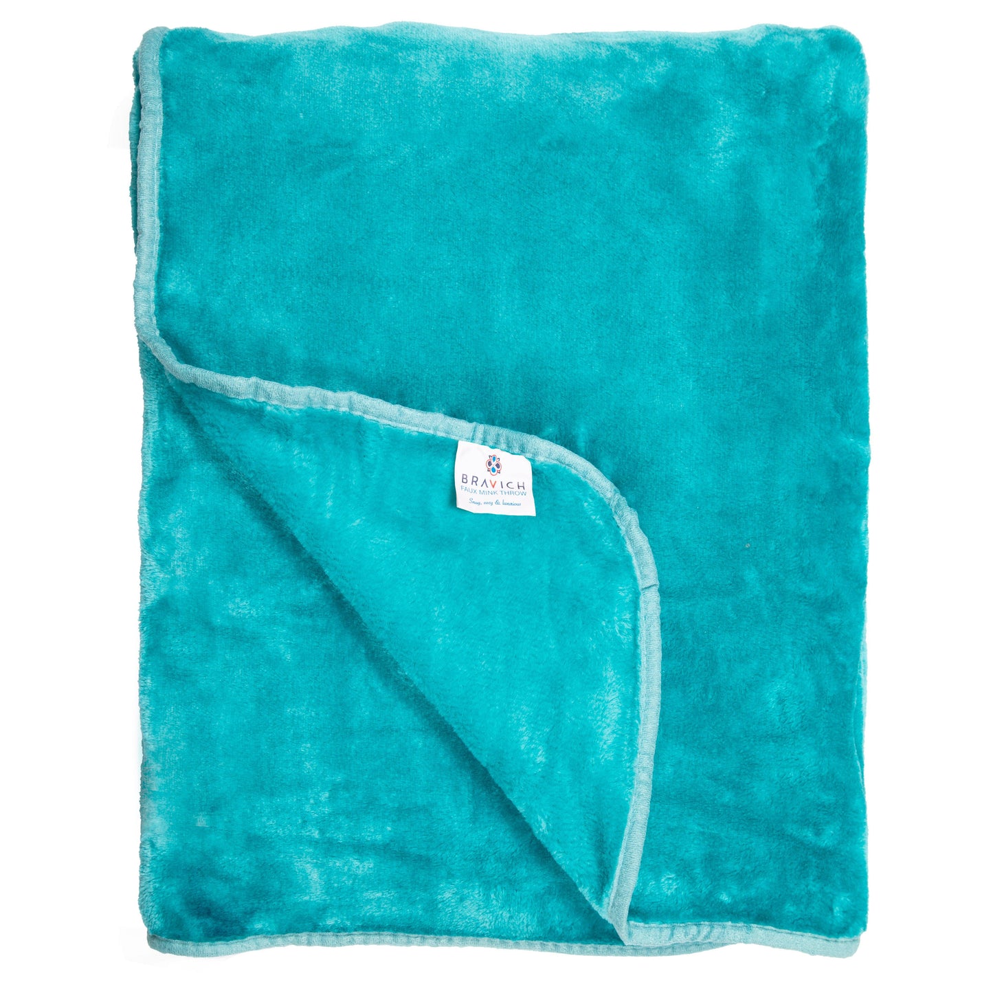 Soft Faux Mink Throw King Size (200 x 240cm) - Teal-5056536106803-Bargainia.com