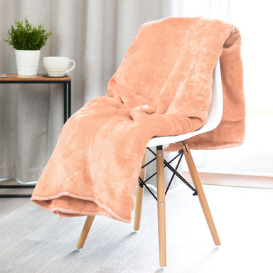 Soft Faux Mink Throw Double (150 x 200cm) - Blush Pink-5056536106698-Bargainia.com